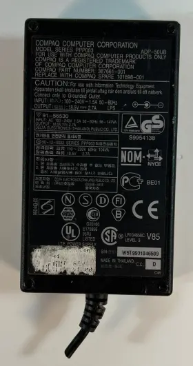 Adp-50ub Compaq Ac/dc Adapter For Parts Computer Series Ppp003 18.5v 2.7a