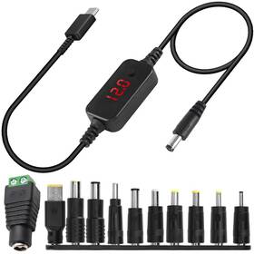 Dkardu St-us-342 Usb C To Dc Pd Adapter Cable 5v 9v 12v 15v 5.5mm X 2.1mm Black