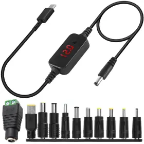 St-us-342 Dkardu Usb C To Dc Pd Adapter Cable 5v 9v 12v 15v 5.5mm X 2.1mm Black