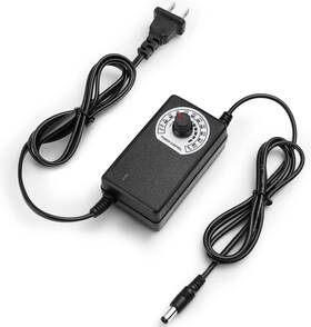 Facmogu 2401000 12v Adjustable Fan Power Supply Ac To Dc 24w Speed 3-24v 1a Black