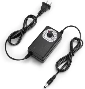2401000 Facmogu 12v Adjustable Fan Power Supply Ac To Dc 24w Speed 3-24v 1a Black