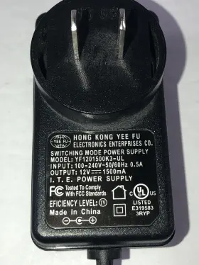 Yf1201500k3-ul Fee Yu 6-37191-10 Hong Kong Power Supply 12 Volt