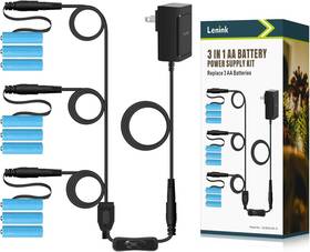 Lenink K2170a01 1 To 3 Ac Power Supply Adapter Kit With On/off Switch For Aa Black