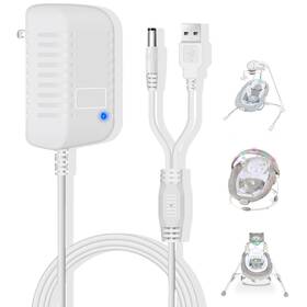 Liopif 8624 Charger For Ingenuity Baby Swing Replacement Power Cord White