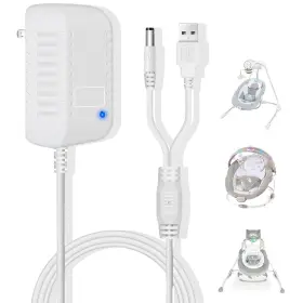 8624 Liopif Charger For Ingenuity Baby Swing Replacement Power Cord White