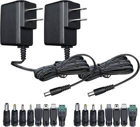 Oxzeewee O-5v1a Ul Listed 2pack 5v 1a 6ft Power Supply Adapter With 8 Tips 5w 2-pack Black