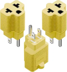 Pa-0339y-3 Plugrand 4-in-1 15 Amp Household Ac Plug To 20 T Blade Adapter 5-15p 3 Yellow