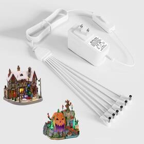 Syflyh 74274 94563 94565 94566 94527 4.5v Power Adapter For Lemax Halloween And Christmas Lighted Accessory White