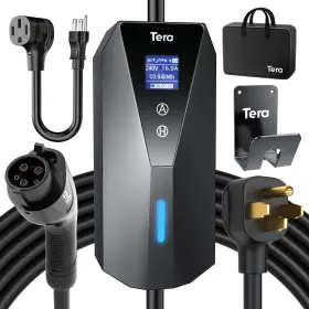 Ev-p02-bk Tera Ca Electric Car Charger Portable Level 2 1 J1772 Ev Black