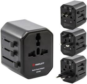 Triplett Ua100a International Universal World Travel Adapter With Usb-a Black