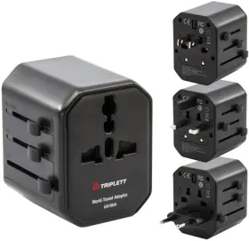 Ua100a Triplett International Universal World Travel Adapter With Usb-a Black
