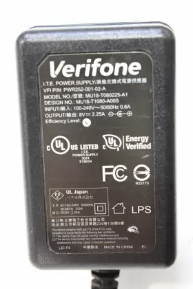 Mu18-t080225-a1 Verifone Pwr252-001-02-a 8v 2.25a Ac Power Adapter Cord - Black