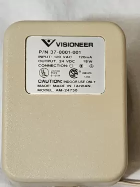 37-0001-001 Visioneer 24vdc18w Model Am-24750 Scanner Ac Adapter P/n 24vdc-18w