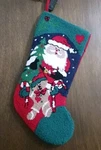 Glitzhome Hooked Loop Santa Christmas Stocking Toys Candy Green Blue Red 18" Used. Price: $19.49.