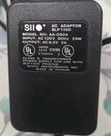Sii AA-092A Adapter 8.5V Charger For With Seiko Slp 1100 Printer Used. Price: $12.00.