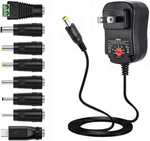 12W 3V 4.5V 6V 7.5V 9V 12V Adjustable Voltage Universal Ac/dc Adapter Power New. Price: $20.48.