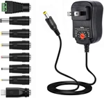 12W 3V 4.5V 6V 7.5V 9V 12V Adjustable Voltage Universal Ac/dc Adapter Power New. Price: $20.48.