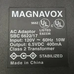 Magnavox Sbc 6622/17 Ac Adaptor Power Supply 6.5VDC 400MA Used. Price: $23.70.