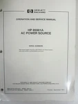 Hp 85901A Ac Power Source Operating & Service Manual 85901-90010 Like. Price: $20.00.