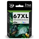 67XL Ink Cartridges For Hp Deskjet 2700E 2755E 2800 2852 4155E Printer New. Price: $32.42.