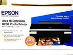 Epson Stylus Photo R280 Ultra Hi-definition Color Inkjet Printer Open Box Black. Price: $119.00.